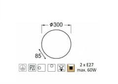 ACA Prisadené svietidlo ALBATRE max. 2x60W/230V/E27/IP20