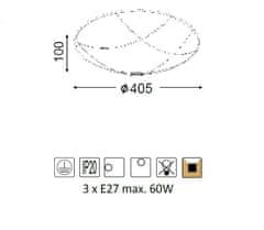 ACA Prisadené svietidlo MINOS max.3x60W/230V/E27/IP20