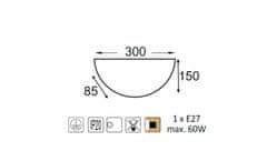 ACA Nástenné svietidlo ALBATRE max. 60W/230V/E27/IP20