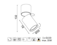 ACA Prisadené svietidlo ELITIS max. 35W/GU10/230V/IP20