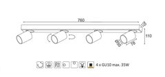 ACA Prisadené svietidlo ELITIS max. 4x35W/GU10/230V/IP20