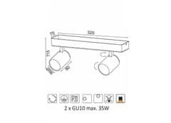 ACA Prisadené svietidlo DISCO max. 2x35W/GU10/230V/IP20