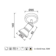 ACA Prisadené svietidlo BRULEE max. 50W/GU10/230V/IP20