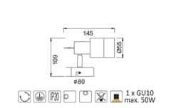 ACA Prisadené svietidlo PLATINUM max. 50W/GU10/230V/IP20