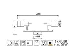 ACA Prisadené svietidlo PLATINUM max. 2x50W/GU10/230V/IP20