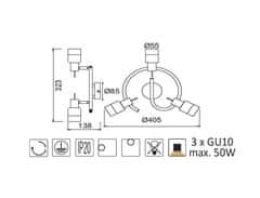 ACA Prisadené svietidlo PLATINUM max. 3x50W/GU10/230V/IP20