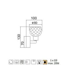 ACA Prisadené svietidlo OSTRAVA max. 28W/G9/230V/IP20