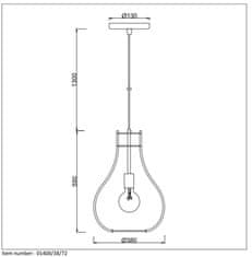 LUCIDE Závesné drevené svietidlo BODO, priemer 38 cm