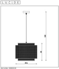 LUCIDE Závesné svietidlo Odin 1xE27, priemer 34 cm