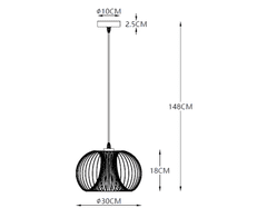 LUCIDE Závesné svietidlo Vinta Copper, priemer 30 cm