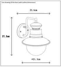 LUCIDE FIGO Zinc vonkajšiu nástenné svietidlo IP44, priemer 21cm