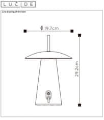 LUCIDE Dona Anthracite stolný vonkajšiu LED lampa, IP54