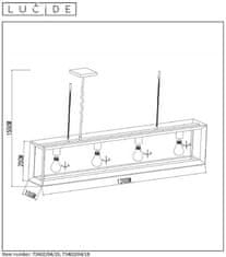 LUCIDE Závesné retro industriálna svietidlo THOR 4xE27
