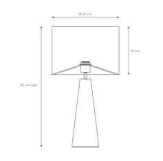 LUCIDE Stolová lampa Velvet Grey, priemer 25cm