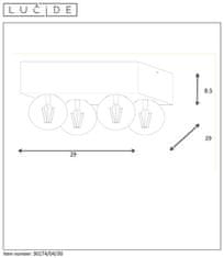LUCIDE Stropné svietidlo SURTUS Black 4xE27