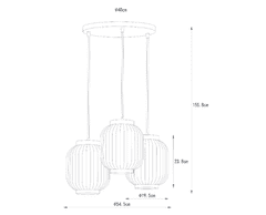 LUCIDE Závesné retro svietidlo Gossa 3xE27, priemer 55cm