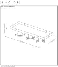 LUCIDE Stropné svietidlo FRED Black, 3xE27