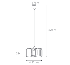 LUCIDE Závesné svietidlo Etta, priemer 39cm