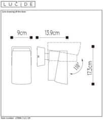 LUCIDE Vonkajšie nástenné LED svietidlo MANAL 13W/230V/3000K/950Lm/40°/IP65