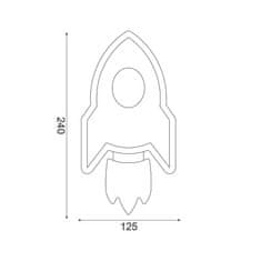 ACA LED detské svietidlo NASA Red 5,5W/230V/3000K/385Lm/IP20