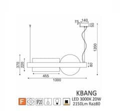 ACA LED závesné svietidlo EARTH 20W/230V/3000K/2150Lm/IP20