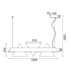 ACA LED závesné svietidlo ARMSTRONG 18W/230V/3000K/1960Lm/IP20