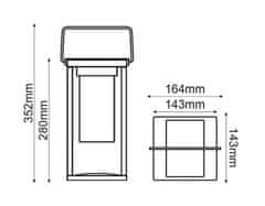 ACA Stolný solárny LED lampa Quad Antracit, USB, IP54