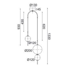 ACA LED závesné svietidlo AMELIA 15W/230V/3000K/1500Lm/IP20, Flicker free