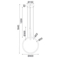 ACA LED závesné svietidlo VENUS 24W/230V/3000K/1680Lm/IP20, Flicker free