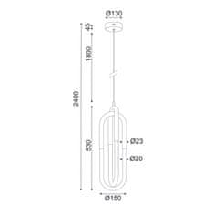 ACA LED závesné svietidlo VENUS 16W/230V/3000K/1120Lm/IP20, Flicker free