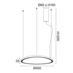 ACA LED závesné svietidlo HARMONY 36W/230V/3000K/2700Lm/IP20, Flicker free