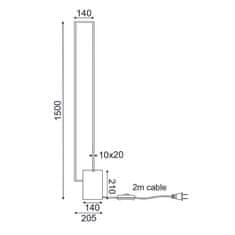 ACA LED stojacia lampa AELIA 35W/230V/3000K/2800Lm/IP20, Flicker free