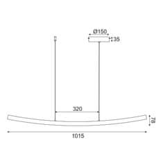 ACA LED závesné svietidlo NAAVA 20W/230V/3000K/1400Lm/IP20, Flicker free