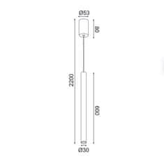 ACA LED závesné bodové FINO 5W/230V/3000K/400Lm/IP20, Flicker free