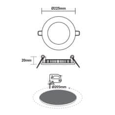 ACA Lightning LED Slim panel PLATO 18W/230V/3000K/1400Lm/120°/IP20, kruhový biely