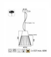 ACA Závesné svietidlo LOREN max. 60W/E27/230V/IP20