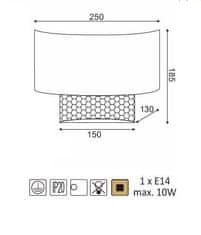 ACA Nástenné svietidlo NISYROS max. 10W/E14/230V/IP20