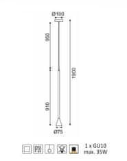 ACA Závesné svietidlo CLÚZOT max. 35W/GU10/230V/IP20, zlaté