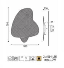 ACA Prisadené svietidlo SKYROS max. 2x10W/E14/230V/IP20