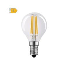 Diolamp LED Filament Mini Globe žiarovka číra P45 4W/230V/E14/2700K/480Lm/360°