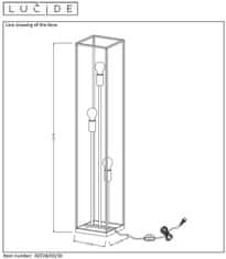 LUCIDE Stojacia retro lampa RUBEN 3xE27