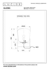 LUCIDE Stolová lampa GLORIA Smoke Grey, priemer 32cm