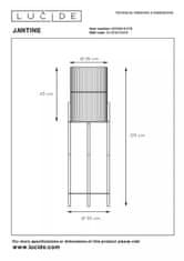 LUCIDE Stojacia lampa JANTINE priemer 30 cm - 1xE27 - Light wood