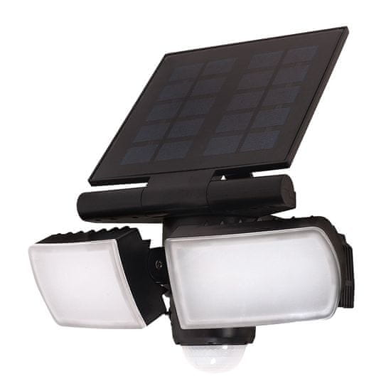 Solight LED solárne osvetlenie so senzorom 8W/600Lm/Li-Ion 3,7V-2000mAh/IP44, čierne