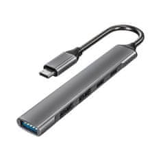 Solight 5v1 USB C hub, 2x USB 3.0, 1x USB 2.0, 2x USB C