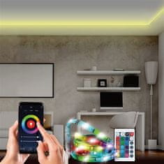 Solight Wifi Smart LED svetelný pásik, RGB+CCT, 5m, adaptér, diaľkový ovládač