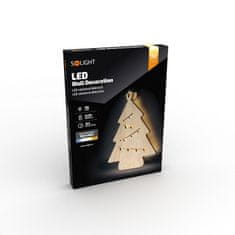 Solight LED nástenná dekorácia vianočný stromček, 24x LED, 2x AA