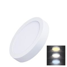 Solight LED mini panel CCT, prisadený, 12W, 900lm, 3000K, 4000K, 6000K, okrúhly biely