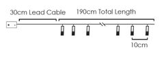 ACA Lightning LED vianočné girlanda - kovové hviezdičky, teplá biela, 2x batéria AA, 220 cm, IP20