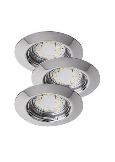 Rabalux LED zápustné bodové svietidlo Lite 3x3W | 720lm | 3000K | IP40 - set 3 svietidiel, chróm